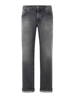 DOLCE & GABBANA: Jeans Rectos - Vaqueros Rectos - Negro