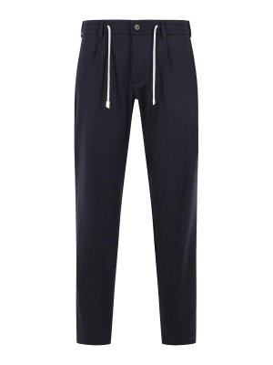 ELEVENTY: casual trousers - Blue wool blend trousers