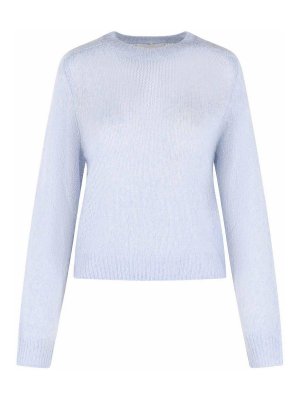 LISA YANG: Strickpullover mit Rundhalsausschnitt - Rundhalspullover - Hellblau