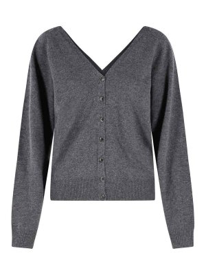 LISA YANG: cardigans - jiani' grey cashmere cardigan