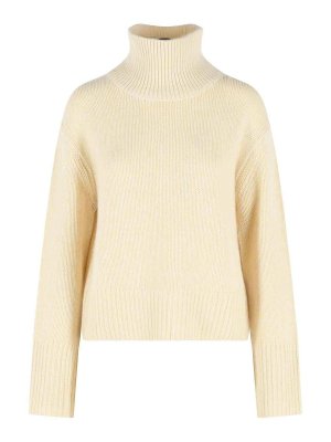 LISA YANG: Strickpullover mit Rundhalsausschnitt - Rundhalspullover - Gelb