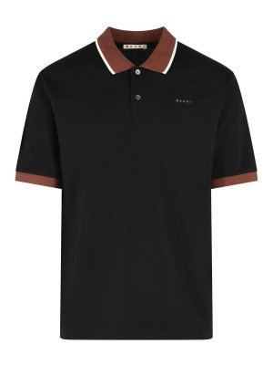 Marni: polo - Polo in cotone nero