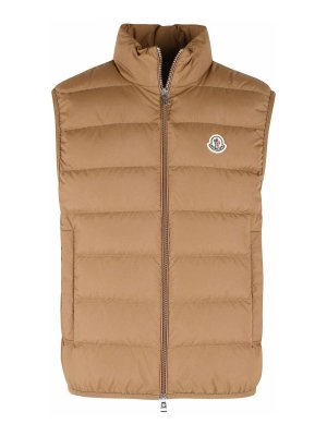 MONCLER: vests - contrin' brown polyester vest