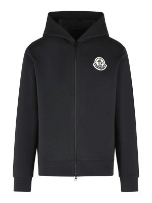 MONCLER: Sweatshirts & Sweaters - Black cotton sweatshirt