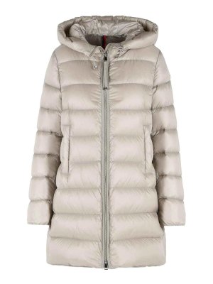 MONCLER: padded jackets - suyenne' light beige polyamide down jacket