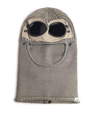C.P. COMPANY: cappelli - Balacava 'goggle' in beige wool