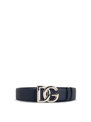 DOLCE & GABBANA: belts - dg' logo belt in blue leather