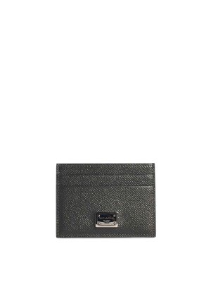 DOLCE & GABBANA: wallets & purses - Dove grey leather card holder