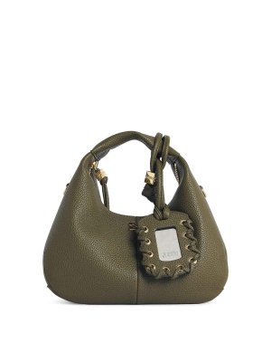 GANNI: borse a spalla - Mini borsa hobo in ecopelle verde