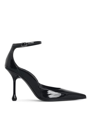 JIMMY CHOO: scarpe décolleté - Décolleté 'quinci 95' in pelle nera