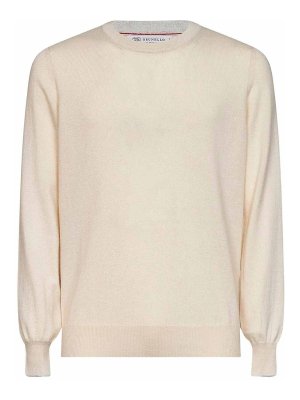 BRUNELLO CUCINELLI: Strickpullover mit Rundhalsausschnitt - Rundhalspullover - Nude