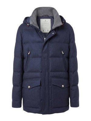 BRUNELLO CUCINELLI: ダウン・ハイテクコート - ダウンコート - ブルー
