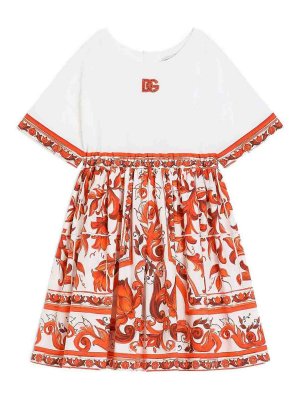Dolce & Gabbana Jr: ニーレングススカート＆ミディ丈 - 膝丈/ミディスカート - オレンジ