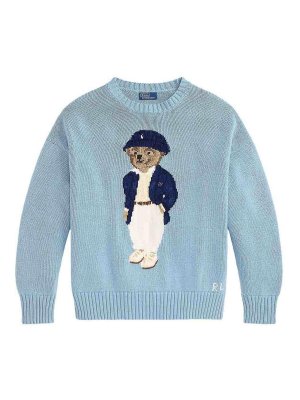 POLO RALPH LAUREN: Strickpullover mit Rundhalsausschnitt - Rundhalspullover - Blau