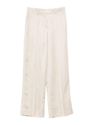 INCOTEX: casual trousers - Neera Wide-Leg Satin Trousers