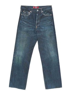 JUNYA WATANABE: jeans dritti, a sigaretta - Jeans a gamba dritta effetto sbiadito