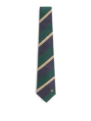 VALENTINO GARAVANI: ties & bow ties - Valentie Jacquard Regimental Silk Tie