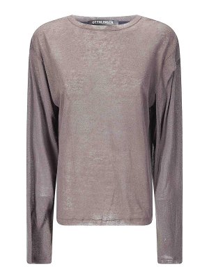 OTTOLINGER: t-shirts - Deconstructed Linen Longsleeve