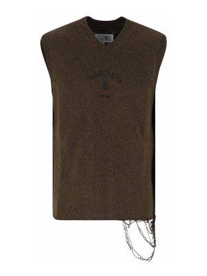 MM6 MAISON MARGIELA: waistcoats & gilets - Wool knitted vest