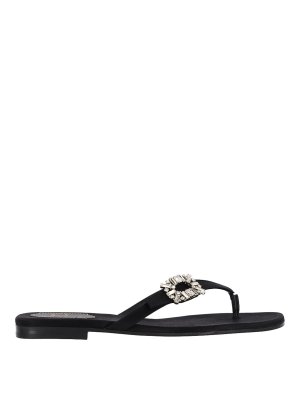 ROGER VIVIER: sandals - Satin sandals with crystals