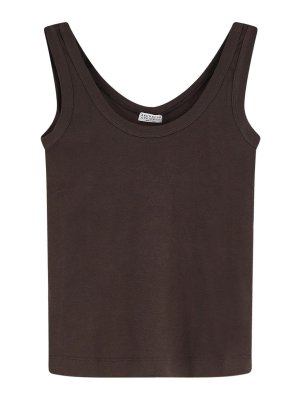BRUNELLO CUCINELLI: トップス＆タンクトップ - トップ/タンクトップ - ダークブラウン