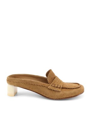 MM6 MAISON MARGIELA: sandals - Suede sandals with iconic engraved logo