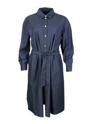 ARMANI EXCHANGE: Knielange Kleider - Knielanges Kleid - Blau