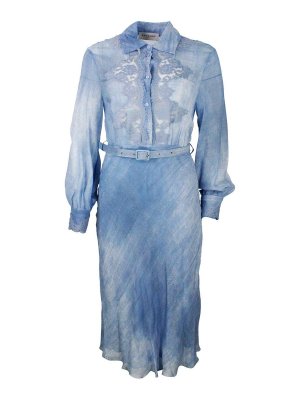 ERMANNO FIRENZE: Knielange Kleider - Knielanges Kleid - Denim