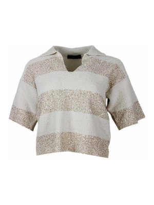 FABIANA FILIPPI: Suéteres con cuello pico - Suéter Cuello Redondo - Crema