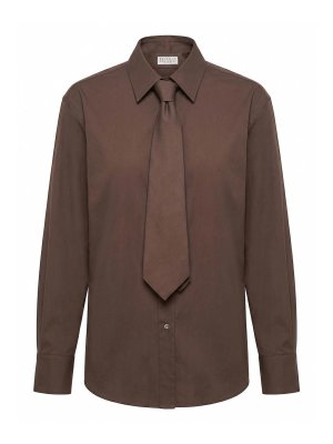 BRUNELLO CUCINELLI: シャツ - シャツ - ブラウン