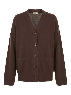 BRUNELLO CUCINELLI: Cardigans - Cardigan - Dunkelbraun