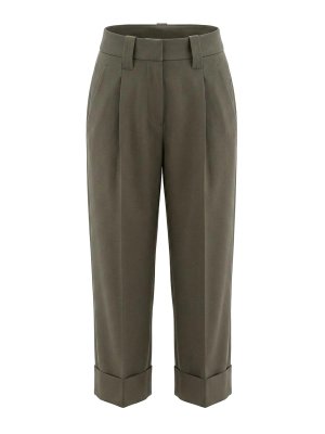 BRUNELLO CUCINELLI: カジュアルトラウザー - カジュアルパンツ - ダークグリーン