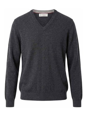 BRUNELLO CUCINELLI: Strickpullover mit Rundhalsausschnitt - Rundhalspullover - Schwarz