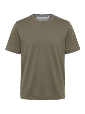 BRUNELLO CUCINELLI: t-shirts - T-Shirt With Faux-Layering