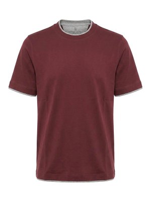 BRUNELLO CUCINELLI: t-shirts - T-Shirt With Faux-Layering