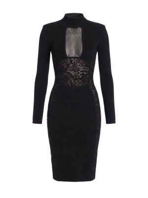 ELISABETTA FRANCHI: Knielange Kleider - Knielanges Kleid - Schwarz
