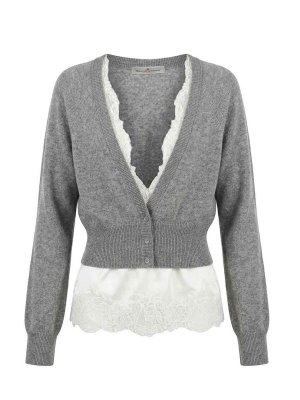 ERMANNO SCERVINO: Cárdigans - Cárdigan - Gris
