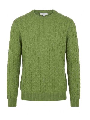 MALO: Strickpullover mit Rundhalsausschnitt - Rundhalspullover - Grün
