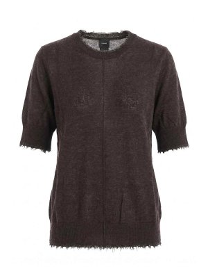 Pinko: Strickpullover mit Rundhalsausschnitt - Rundhalspullover - Braun