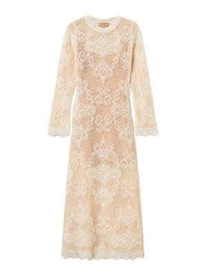 TWINSET: Knielange Kleider - Knielanges Kleid - Orange