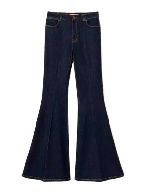 TWINSET: Jeans patte d'éléphant - Jean Évasé - Foncé Délavé
