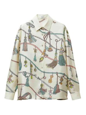 VERSACE: camicie - Camicia stampata in twill di seta