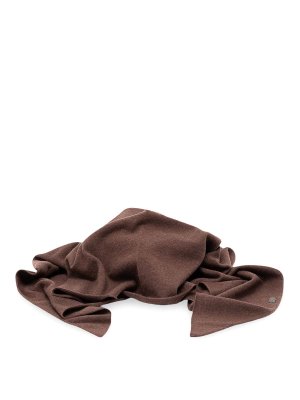 BRUNELLO CUCINELLI: Bufandas y pañuelos - Bufanda - Marrón Oscuro