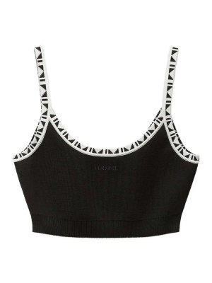VERSACE: Top e canotte - Top corto jacquard