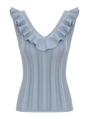 ZIMMERMANN: Tops & Tank tops - Aster Metallic Frill Top