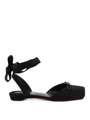 CHRISTIAN LOUBOUTIN: scarpe stringate - Cassia Stringata Piatta Crepe Raso/Gg/Lin