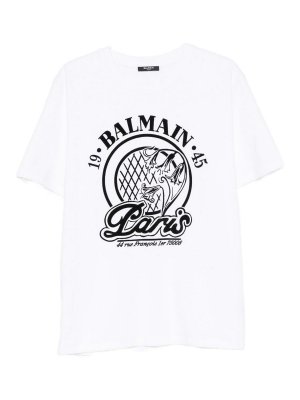 Balmain: t-shirts - Quilted Flock T-Shirt