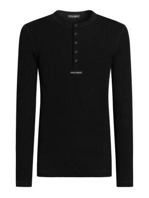 DOLCE & GABBANA: t-shirts - Serafino Jersey T-Shirt With Logo