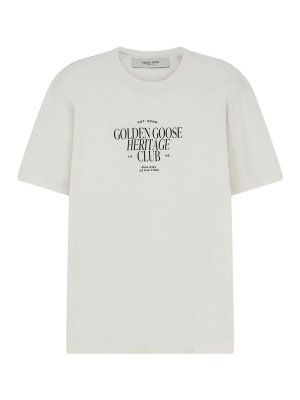 GOLDEN GOOSE: t-shirts - Regular T-Shirt Distressed Cotton Jersey