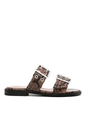 GANNI: sandals - Feminine Buckle Two-Strap Sandals